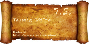 Taussig Sára névjegykártya